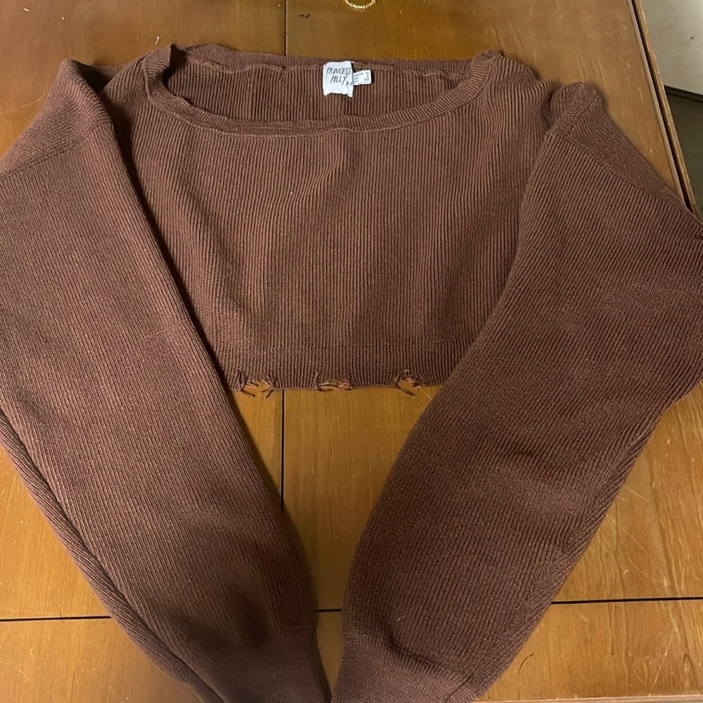 Princess Polly cropped brown sweater